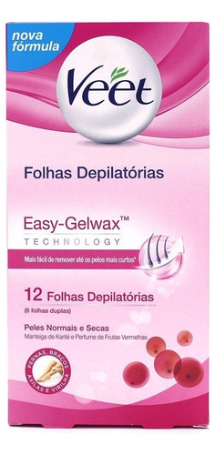 Folhas Prontas Depilatórias Corporal Veet 12 Folhas