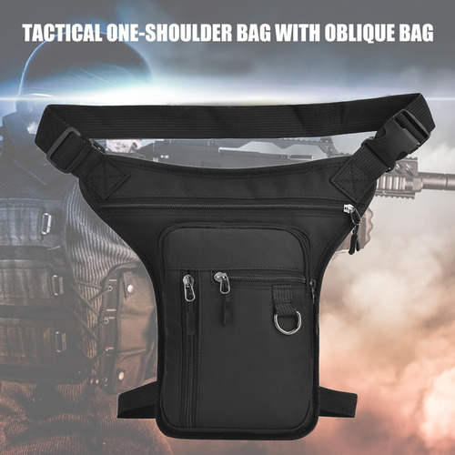 Muslo Drop Leg Bag Cierre De Cremallera Para Negro
