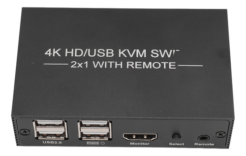 Interfaz Multimedia Hd Kvm, 4 Puertos Usb 2.0, 1 Pantalla, 2