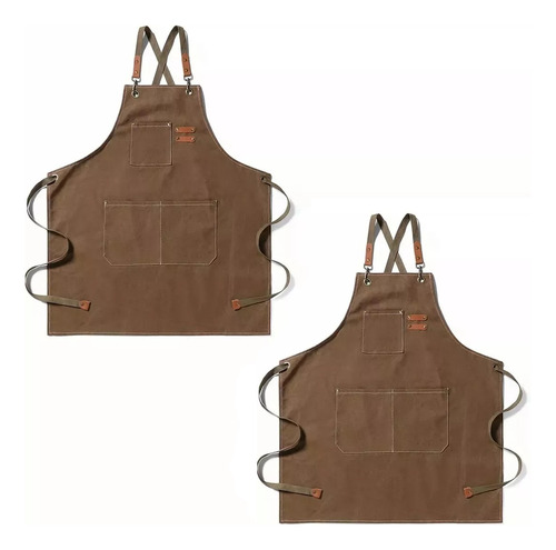 2 Piezas Mandil De Chef Ajustable, Mandil Barista, Unisex