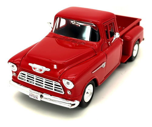 Miniatura Chevrolet Chevy Stepside 55 Carrinhos Coleção 1:24 Cor Vermelho