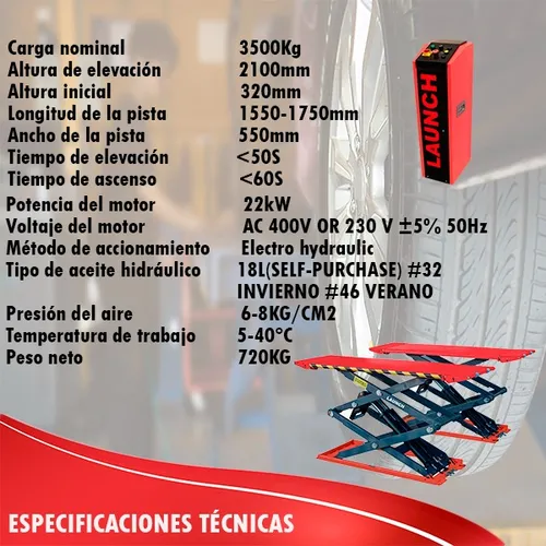 Rampa Launch De Doble Tijera Tlt-632 Af