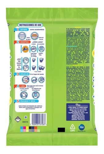 Imagen 2 de 10 de Detergente Ace Naturals Sábila Manzanilla 800 Gr