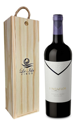 Vino Lindaflor Malbec Para Regalar Estuche De Madera Empresa