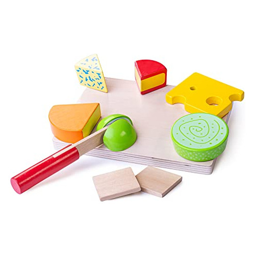 Bigjigs Juguetes Cheese Board Set - Wooden Play Food