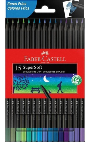 Ecolápices Supersoft X15 Tonos Fríos Faber-castell