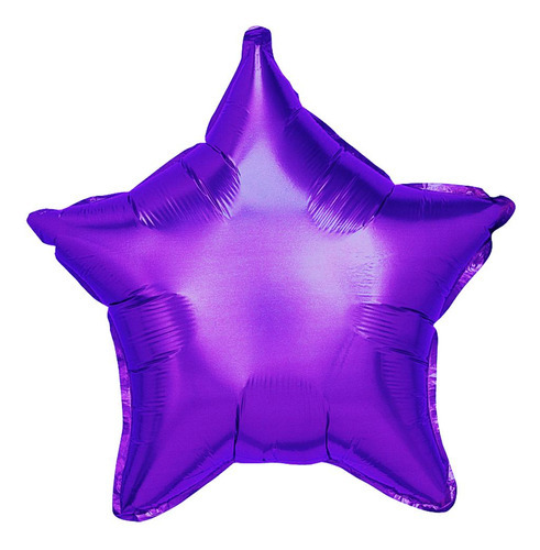 Balão Metalizado Decoração Estrela Roxa 45 Cm Un