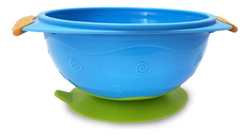 Tigela Divertida C/ Tampa Ventosa Papinha Bebe Infantil Nuby Cor Azul