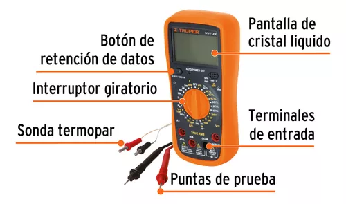 Multímetro digital profesional Truper con RMS verdadero