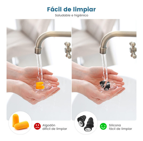 Tapones For Dormir, Reutilizables, Con Reducción De Ruido