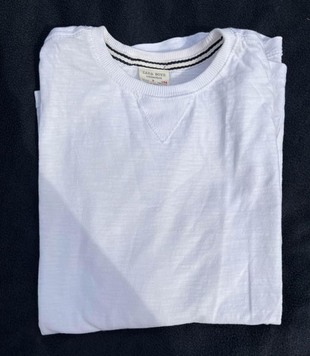 Remera Zara Basica Talle 9 Manga Larga Blanca