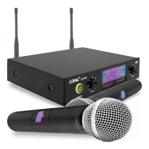 Microfone Duplo Digital Sem Fio Profissional Uhf P Palestras