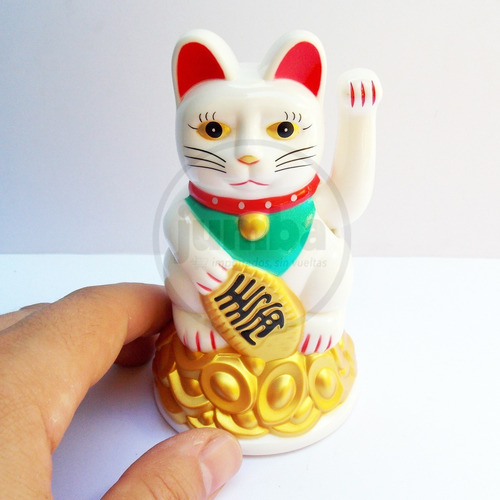Gato De La Fortuna Maneki Neko 11.5 Cm 1 Pila Aa Incluida