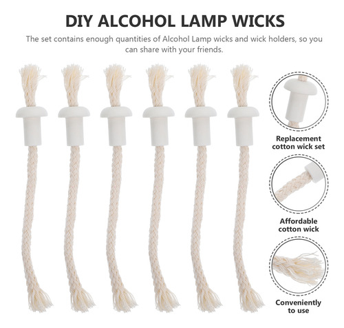 Juego De 10 Lámparas De Alcohol Con Mechas De Algodón A Gran