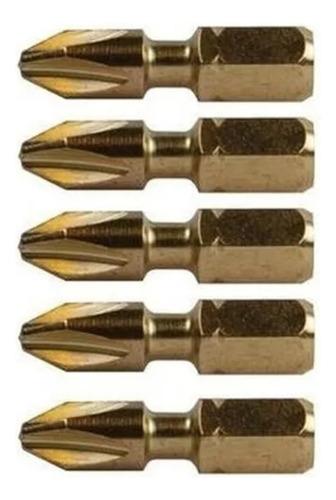 Ponta Bits Ph2 5 Peças 25mm Impact Gold Makita