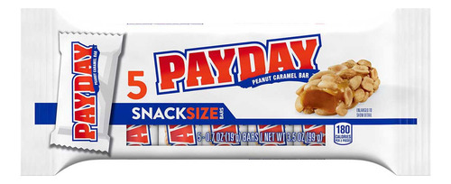 Payday Barra De Maní Con Caramelo Snack Size 5 Pack 19g C/u