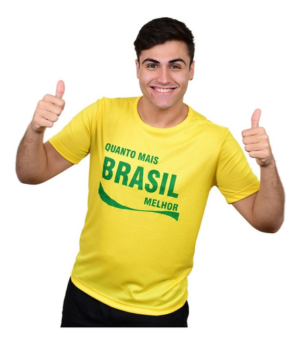 Camisa Camiseta Brasil Seleção Brasileira Amarela Masculina