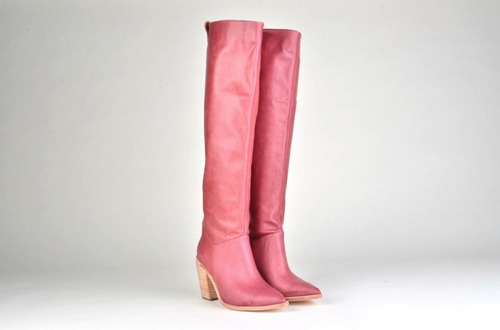 Imagen 4 de 6 de Botas Altas De Taco De Mujer De Cuero Sachs - Ferraro