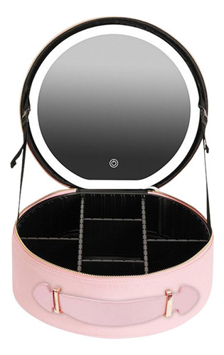 Bolso Elegante Del Maquillaje Led Con El Organizador Rosa