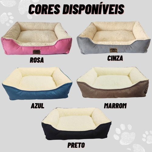 Cama De Pelúcia Fofinha Para Pets Grande 60 X 50 X 16 Cm Cor Rosa Desenho Lisa