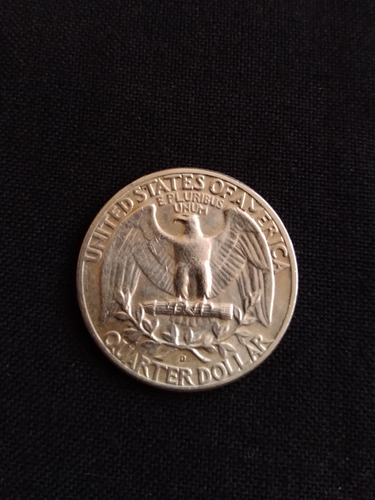 Moneda Estados Unidos Cuarto De Dolar 1964 Plata Ceca D. J