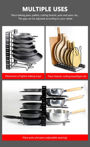 Estante Organizador Para Ollas Y Sartenes Ajustable Cocina