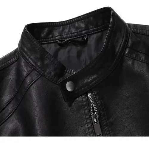 Jaqueta de couro sales sintetico masculina slim