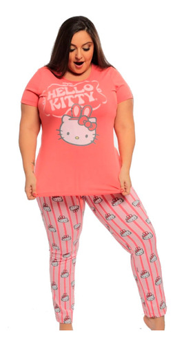 Pijama Mujer Hello Kitty Blusa Manga Corta Y Pantalon 9407