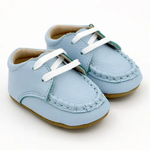 Zapatos Beb Color Celeste 100 Cuero Titib