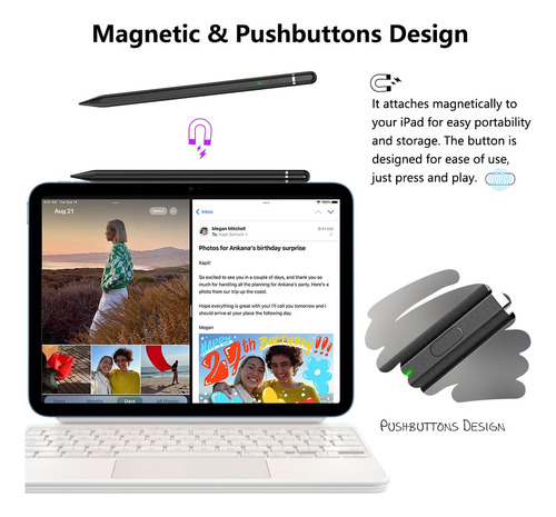 Caneta Stylus Kirosa Para iPad 6º A 10º, iPad Air 3º-5º, Ipa