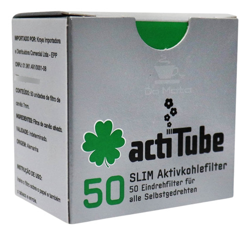 Actitube -slim, Filtro De Carvão Ativado 50un Importado