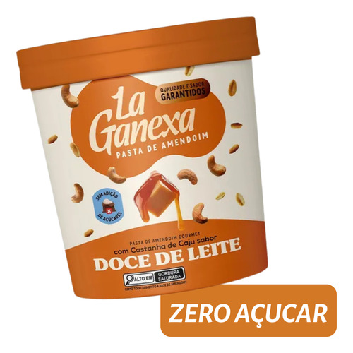 Pasta De Amendoim Doce De Leite Com Castanha De Caju 1kg - L