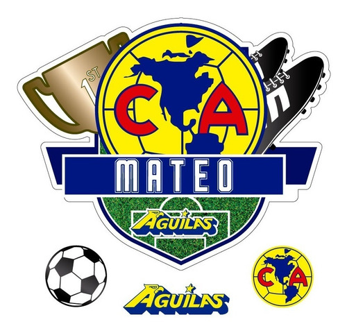 Decoracion Cuarto Infantil Futbol Club America Con Nombre Mercado Libre
