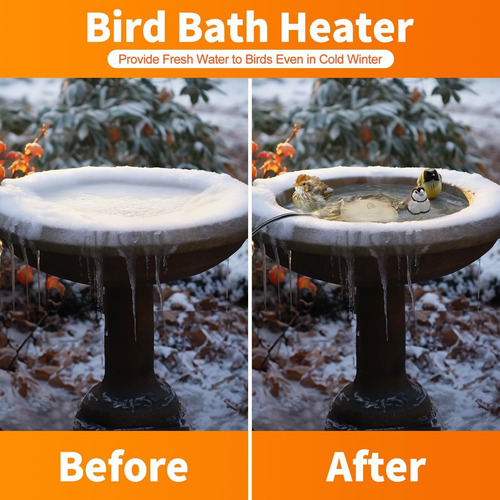 Bird Baths Calentador Para Exteriores Con Termostato Control