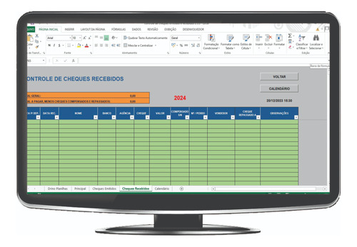 Planilha Para Controle De Cheques Emitidos E A Receber