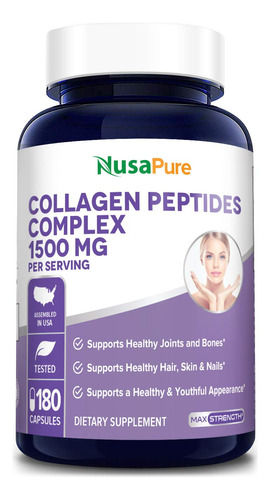 Collagen Peptides Complex 1500mg 180cap Nusapure