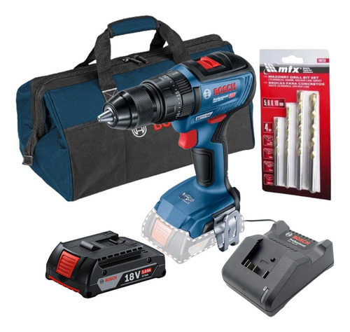 Furadeira De Impacto Bosch Gsb18v-50 +bateria 2ah Biv Brocas