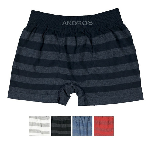 Pack X6 Andros Boxer Algodon Rayado S/costura A. 5106 Ts/xl