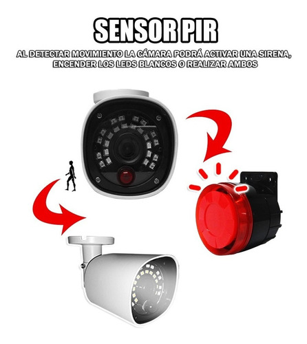 Imagen 2 de 7 de Camara Cctv 4 En 1 1080p 2 Mp Sensor Movto Alarma Sirena Msi
