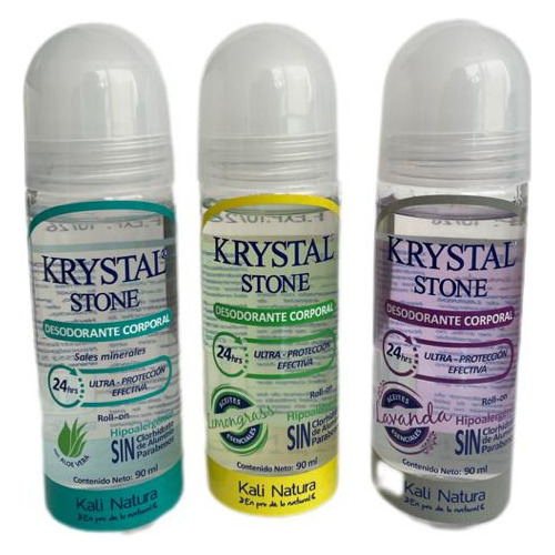 Desodorante En Roll On Krystal Stone, Hipoalergenico, 90ml