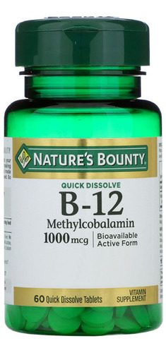 Nature's Bounty Vitamina B12 1000mcg Salud Cardiovascular