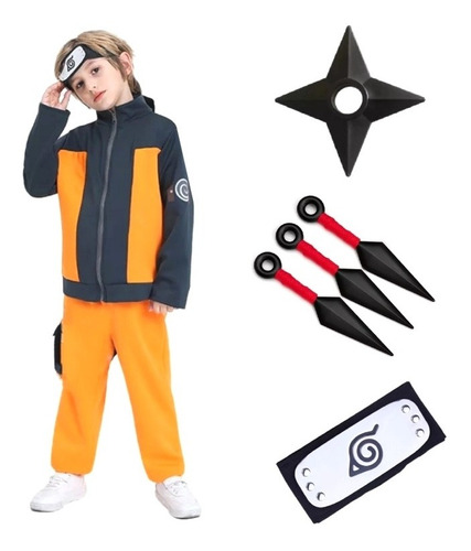Disfraz De Naruto Con Accesorios Niños Halloween Regalo