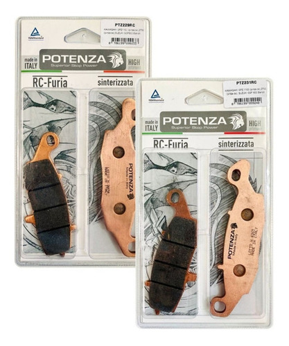 2x Pastilhas Freio Potenza Ptz229rc Ptz231rc Gsr750 Gsx750f