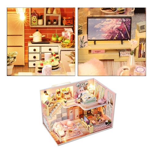 Kit De Casa De Muñecas Miniatura Diy Casa De Flores Madera
