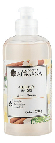 Alcohol gel Homeopatía Alemana fragancia a coco con dosificador 240 g