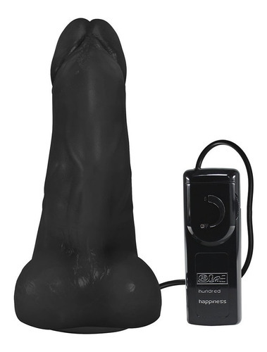 Pene de caimán con escroto, ventosa y vibrador, 20,5 x 7,5 cm, color negro