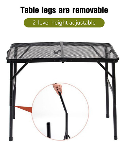 Mesa Plegable Portátil Para Acampar Con Altura Ajustable