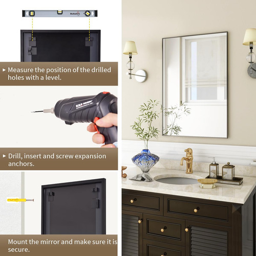 Espejo De Pared Beautypeak Rectangular De 60 X 90 Cm Con Mar