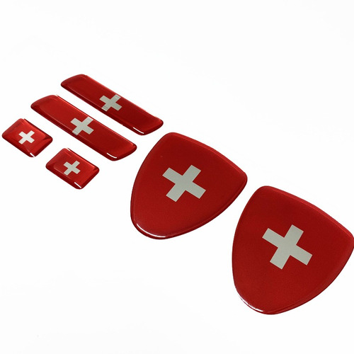 Imagem 5 de 7 de Kit Adesivos Emblema Escudo Placa Coluna Bandeiras Resinadas