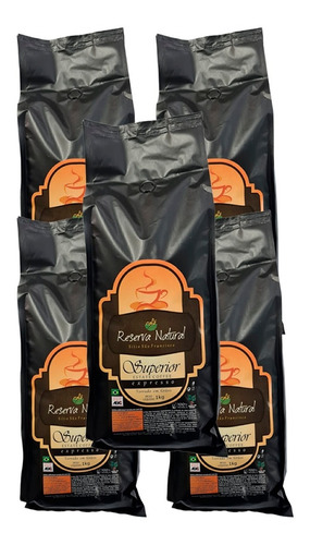 Café Superior Reserva Natural 1kg Em Grão Kit 5 Un Valvulado